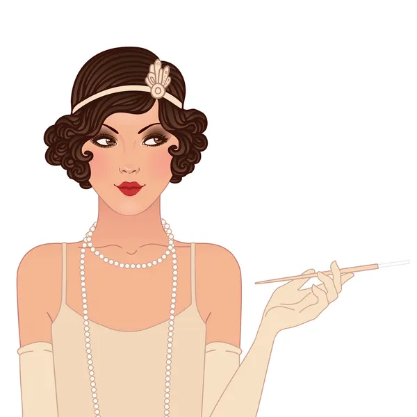 Flapper girl — Stock Vector