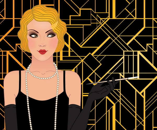 Flapper chica — Vector de stock