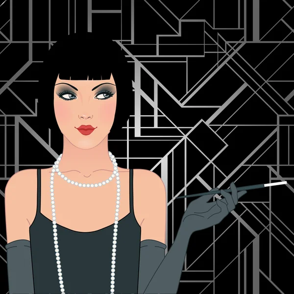 Flapper girl — Stockvector