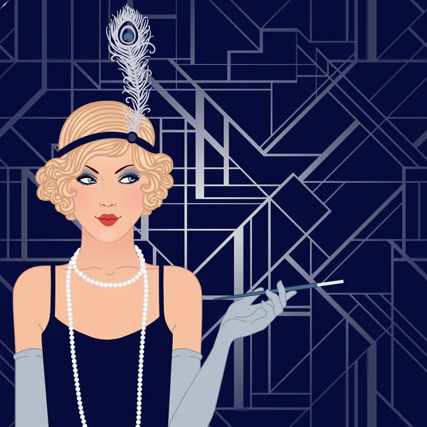 Flapper girl — Stock Vector