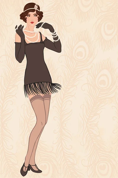 Flapper girl — Stockvector