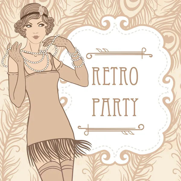 Flapper chica — Vector de stock