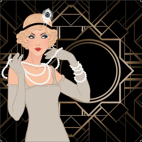 Flapper chica — Vector de stock