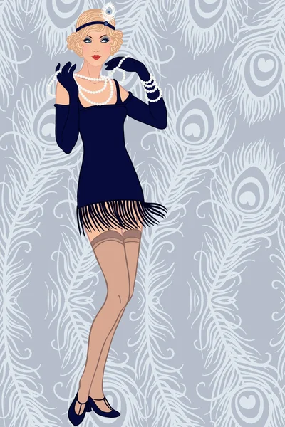 Flapper girl — Stock Vector