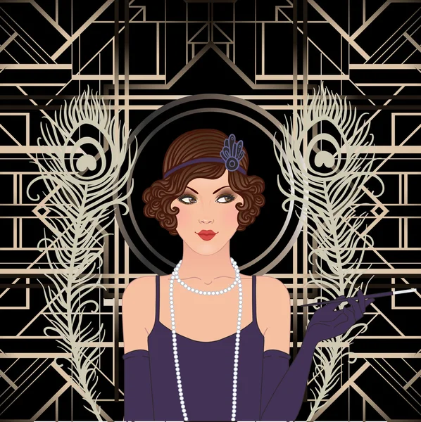 Flapper girl — Stock Vector