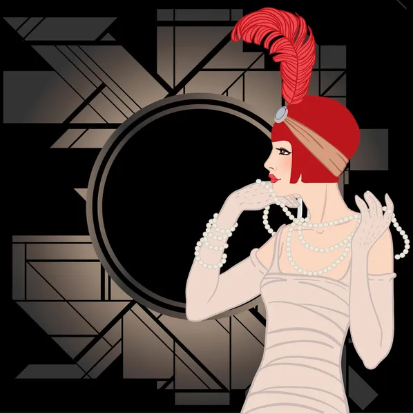 Flapper chica — Vector de stock