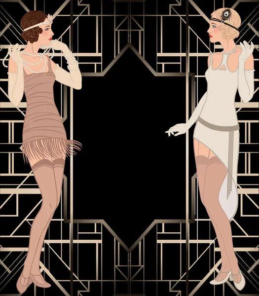 Flapper chica — Vector de stock