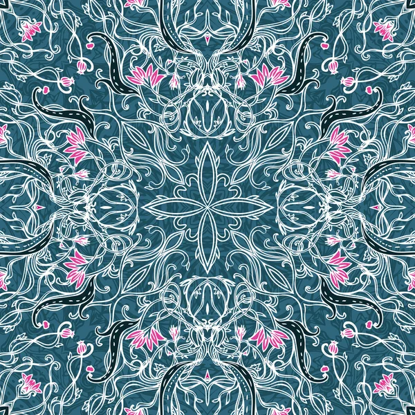 Motif de paisley floral ornemental carré — Image vectorielle