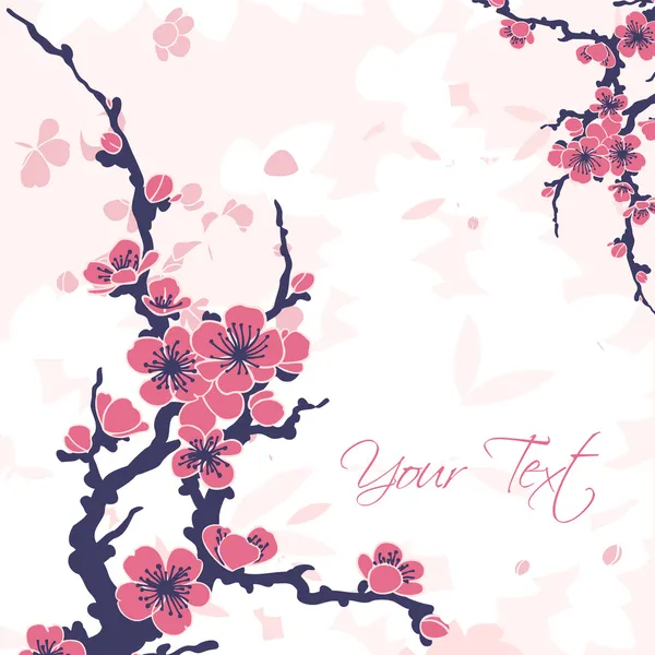 Fondo abstracto con sakura — Vector de stock