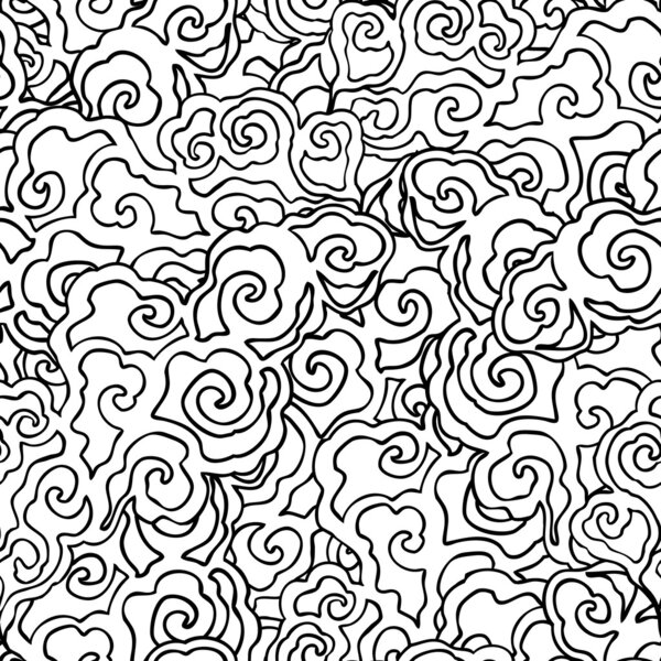 Pattern with chinese oriental clouds