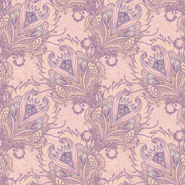 Motif floral paisley floral sans couture — Image vectorielle