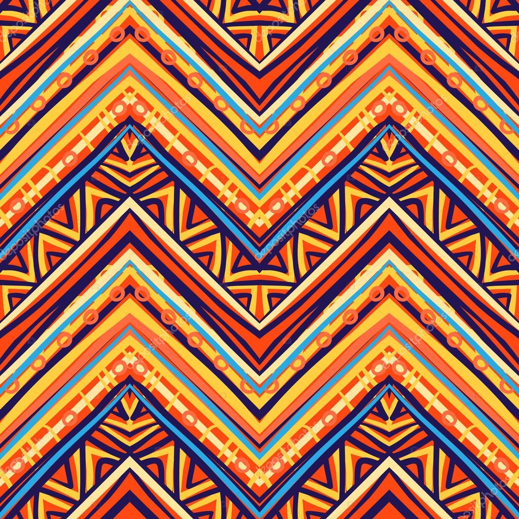 Ethnic zigzag pattern in retro colors  Stock Vector 