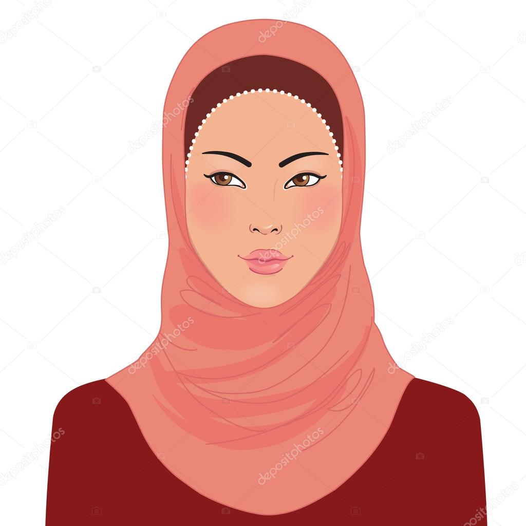 Muslim oriental beautiful girl in hijab