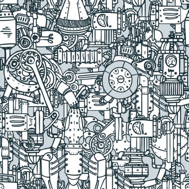 Steampunk siyah-beyaz desen