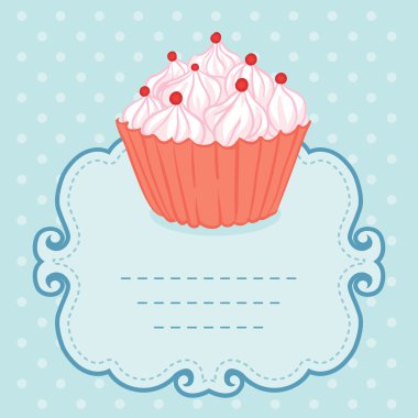 Vintage tarzı çerçeve komik cupcake