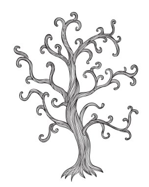 Vintage bir ağaç resmi