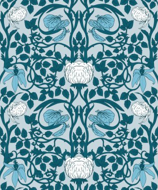 Seamless pattern with flowers clipart