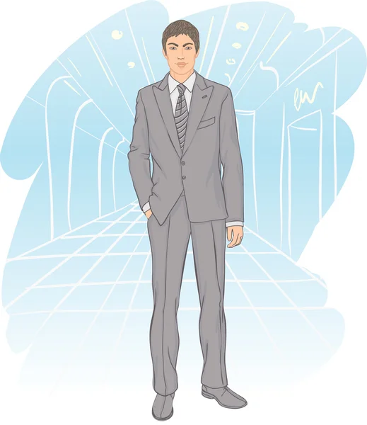 Portrait of a young businessman — Stock Vector