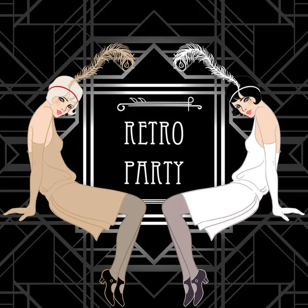 Flapper chica — Vector de stock