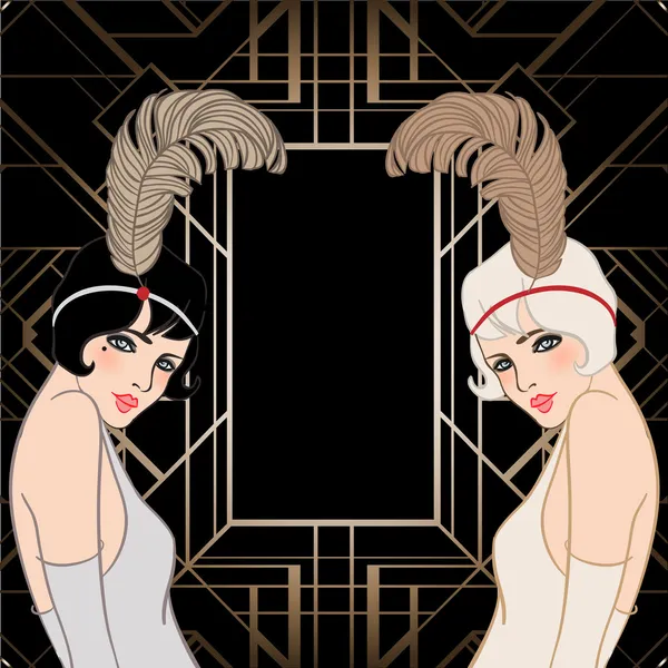 Flapper girl — Stockvector