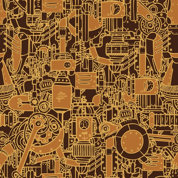 Patrón vectorial inconsútil Steampunk — Vector de stock