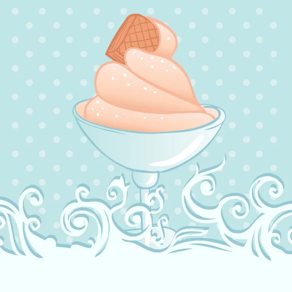 アイスクリームとビンテージ スタイルのレイアウト枠 — ストックベクタ