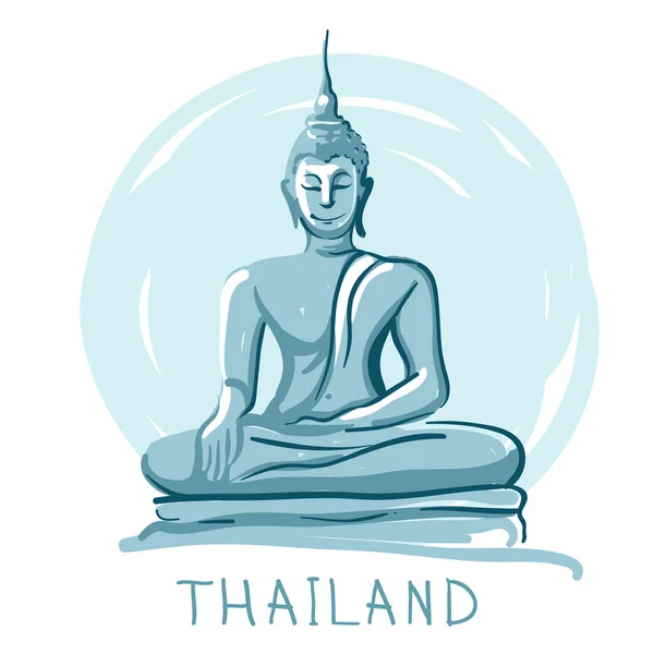 Enposąg siedzi Budda, Tajlandia — Wektor stockowy