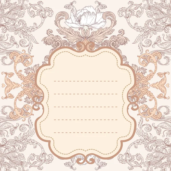 Vintage background baroque frame — Stock Vector