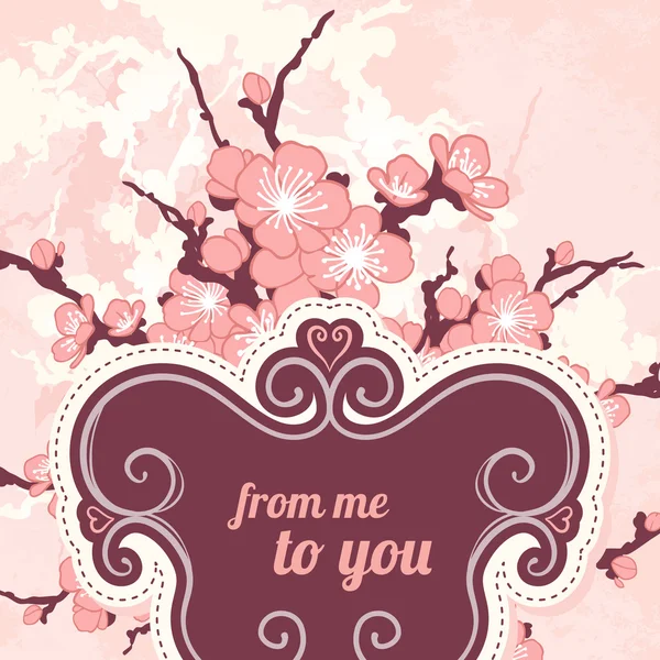 Romantic floral background with sakura — Stock Vector