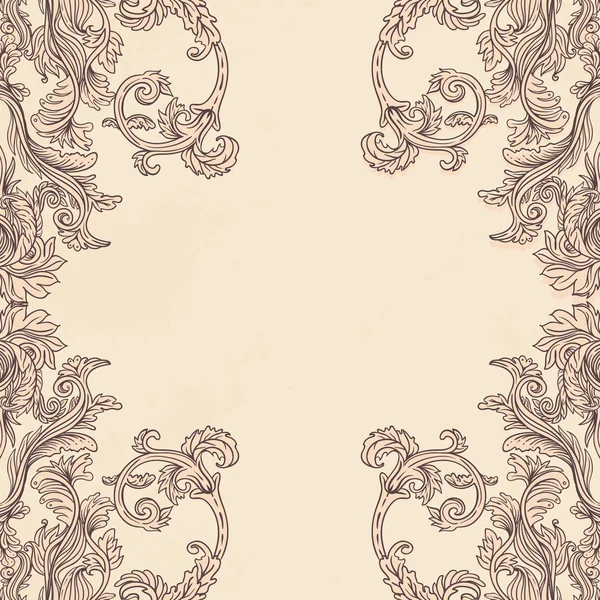 Vintage achtergrond versierde barokke patroon — Stockvector