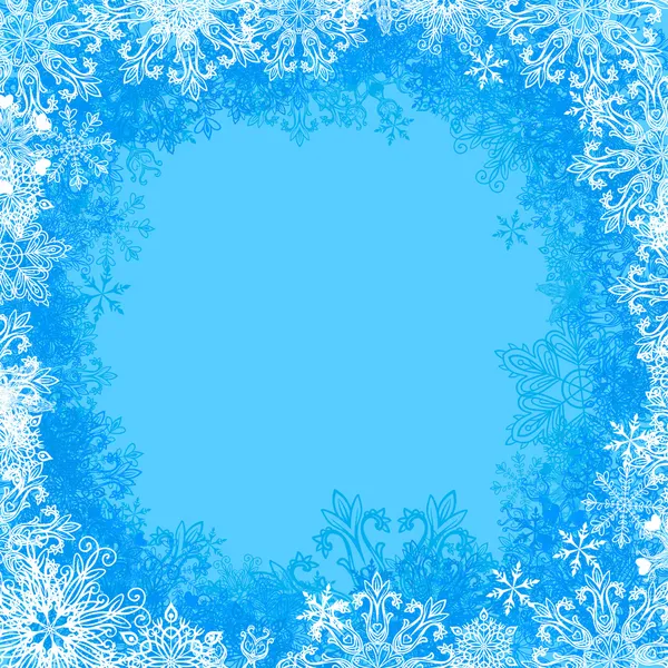 Kerst frame met sneeuwvlokken — Stockvector