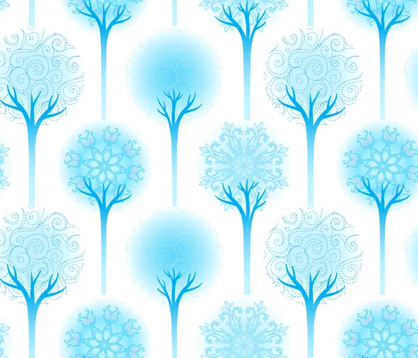 Seamless winter tree pattern — Stock Vector