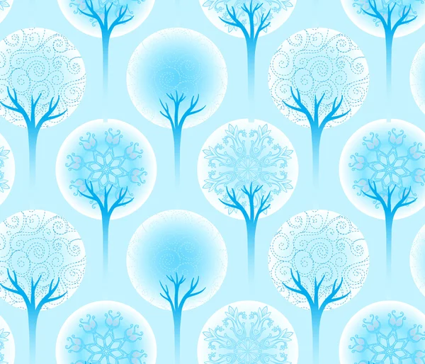 Seamless winter tree pattern — Stock Vector