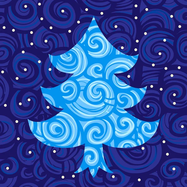 Christmas tree blue vector design — Stock Vector