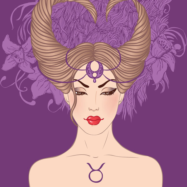 Taurus astrological sign as a beautiful girl