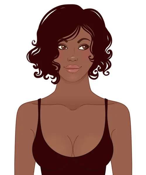 Joven mujer afroamericana — Vector de stock