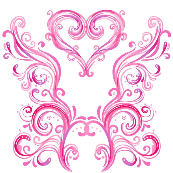 Beautiful pink swirls background. — Stock Vector