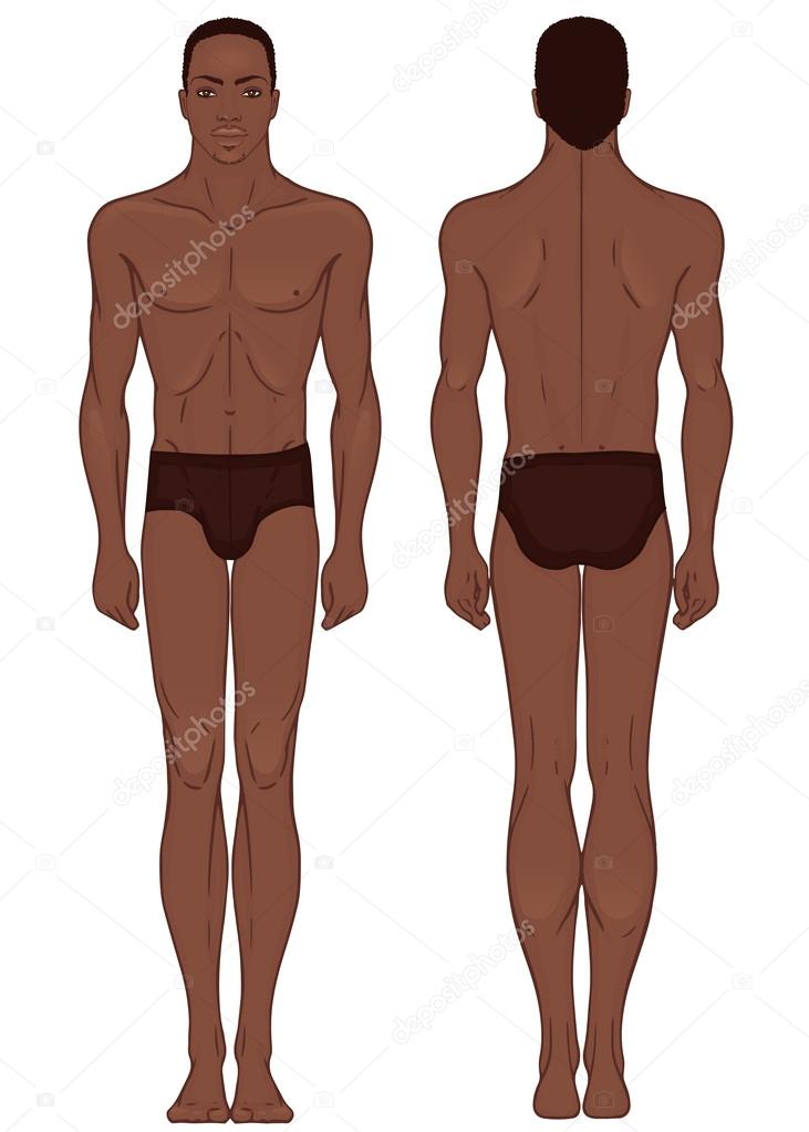 African American man's full length body
