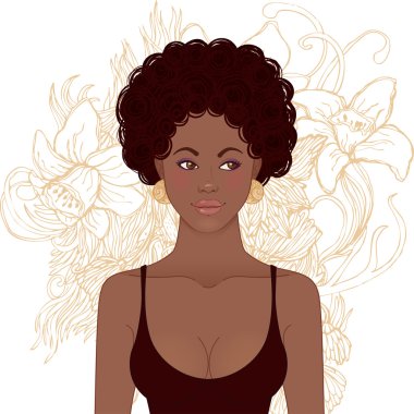 Afro-Amerikan kız yüz.