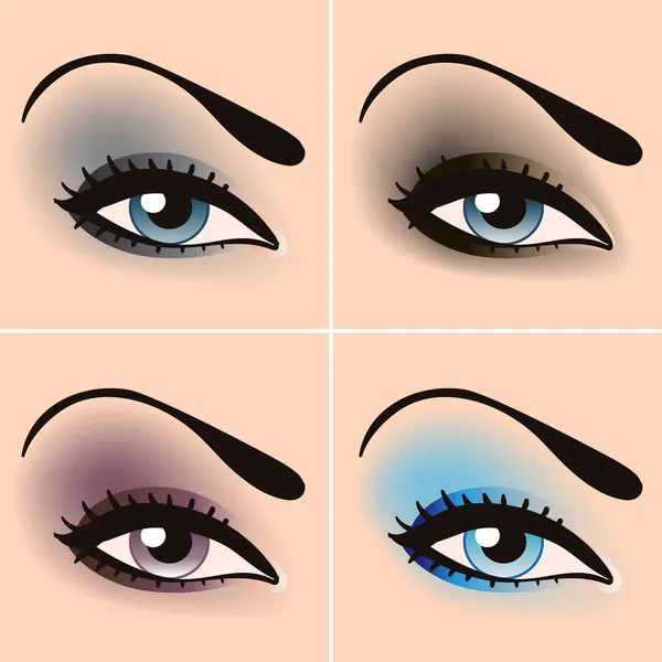 Colorful beautiful eyes in anime manga style Vector Image