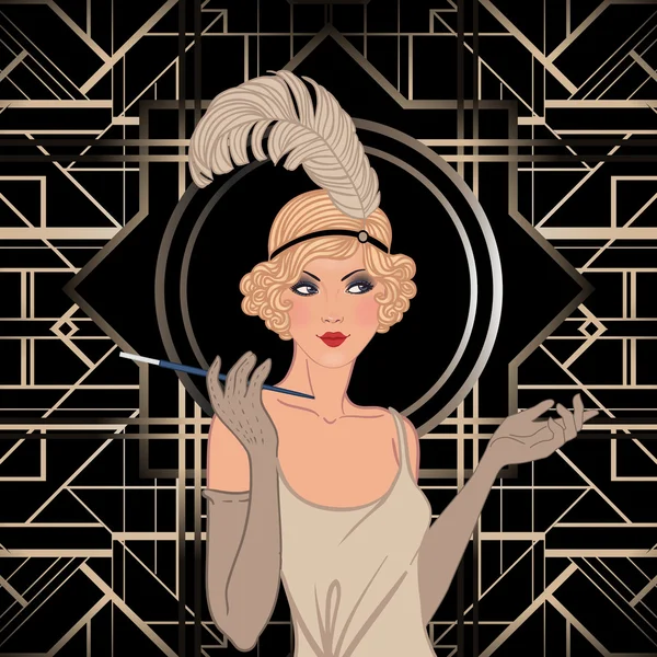 Flapper chica — Vector de stock