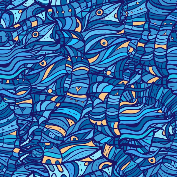 Mosaico patrón azul sin costuras — Vector de stock