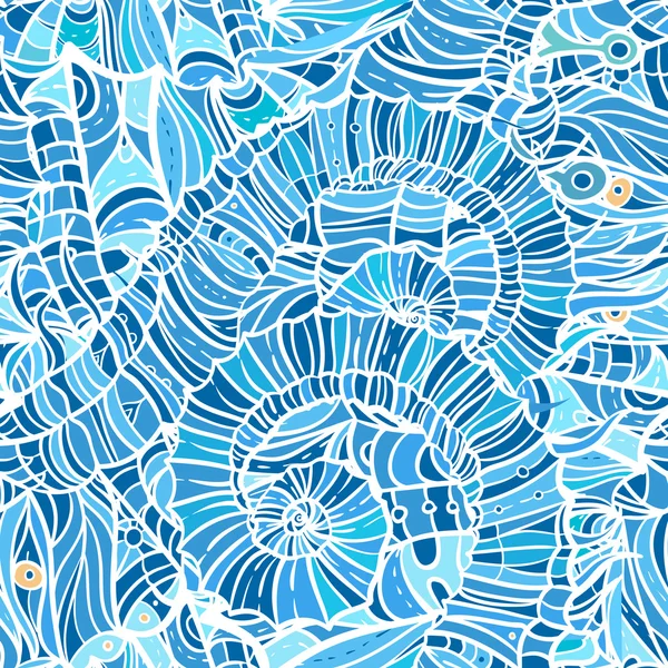Мозаичный бесшовный синий узор — стоковый вектор