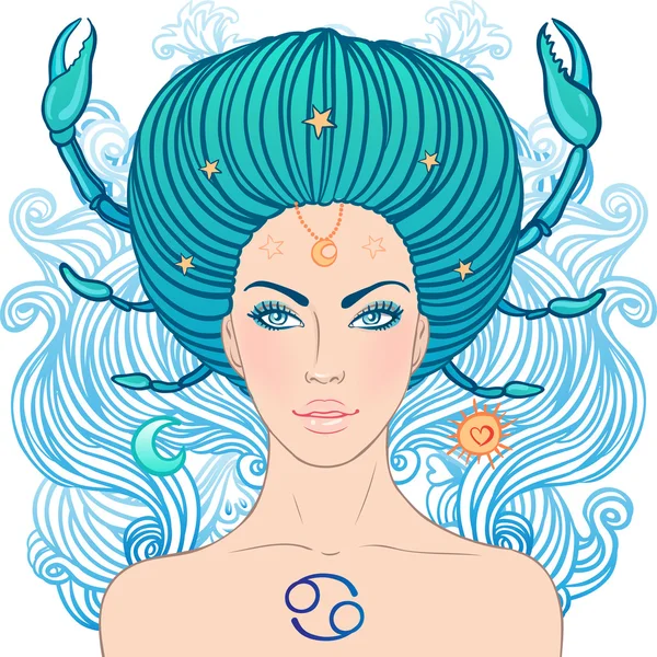 Illustration av Cancer Zodiac tecken — Stock vektor