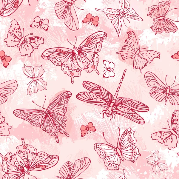 Απρόσκοπτη μοτίβο με πεταλούδες — Διανυσματικό Αρχείο