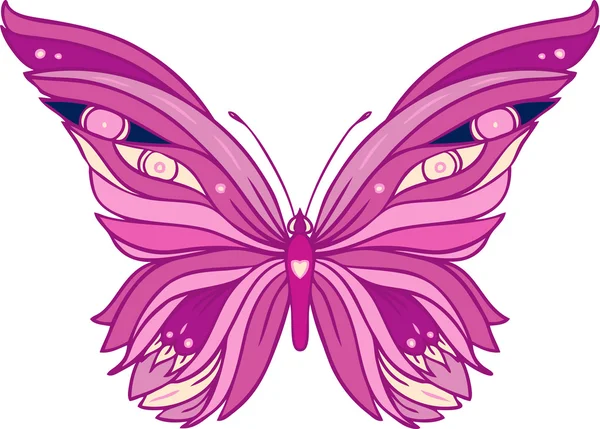 Mariposa rosa — Vector de stock