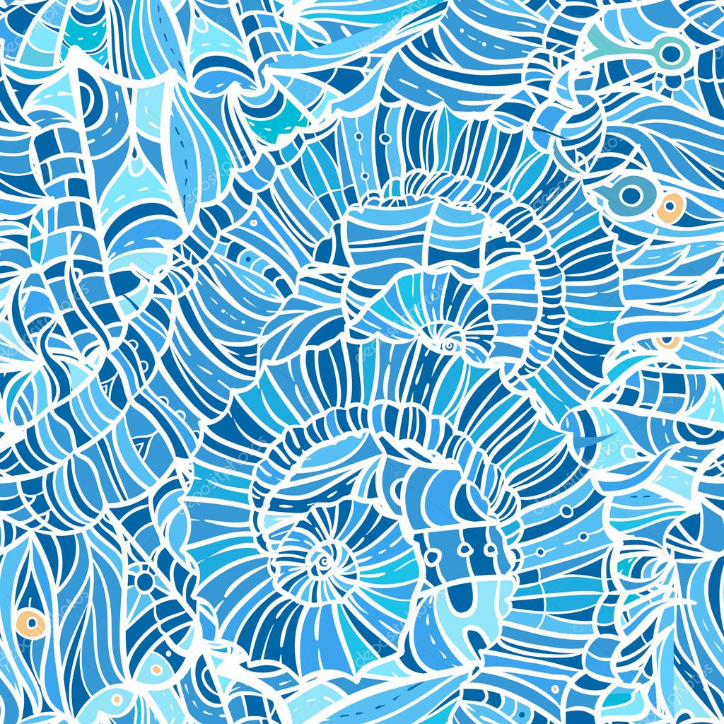 Mosaic seamless blue pattern