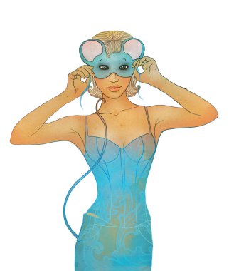 güzel bir genç kız bir muhbir gibi giyinmiş