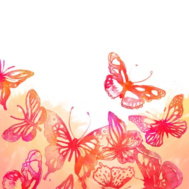 arka plan ile kelebekler