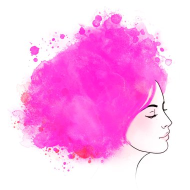 Sonbahar, güzel bir kız. profil görünümü